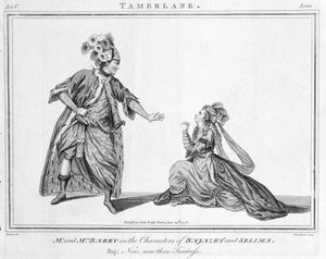 "Nyt, nyt, sinä petturi", kohtaus Nicholas Rowen Tamerlanesta, 1776 tekijältä J. Roberts